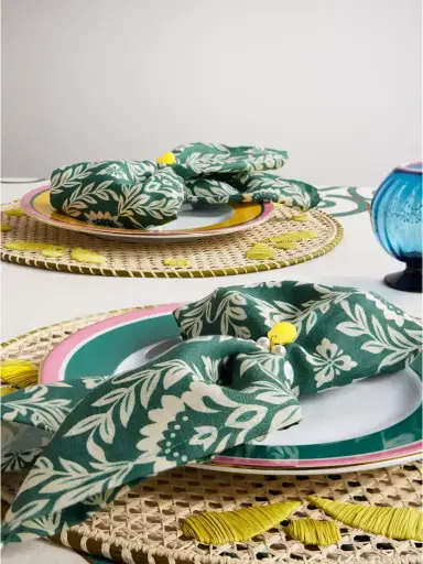 La DoubleJ Set Of Six Floral-print Linen Napkins | Thumbnail 2 La DoubleJ Set Of Six Floral-print Linen Napkins | Thumbnail 2