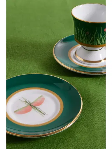 La DoubleJ Set Of Two Gold-plated Painted Porcelain Espresso Cups And Saucers | Thumbnail 3 La DoubleJ Set Of Two Gold-plated Painted Porcelain Espresso Cups And Saucers | Thumbnail 3