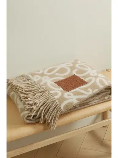 ON Fringed Leather-trimmed Alpaca-blend Jacquard Blanket | Thumbnail 4 ON Fringed Leather-trimmed Alpaca-blend Jacquard Blanket | Thumbnail 4