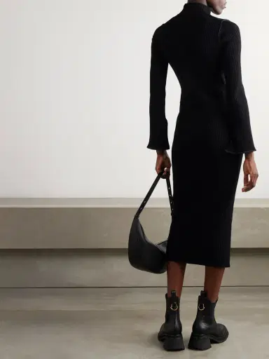 Moncler Ribbed-knit Midi Dress | Thumbnail 4 Moncler Ribbed-knit Midi Dress | Thumbnail 4