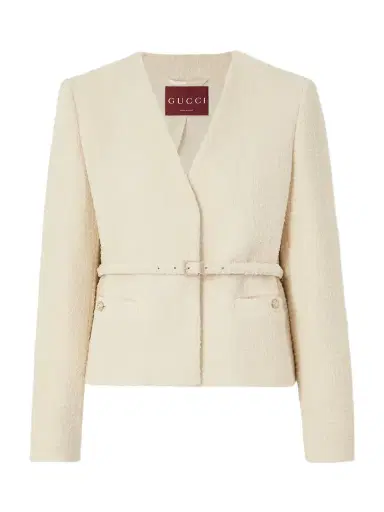 Gucci Belted Wool-blend Bouclé-tweed Jacket | Thumbnail 1 Gucci Belted Wool-blend Bouclé-tweed Jacket | Thumbnail 1