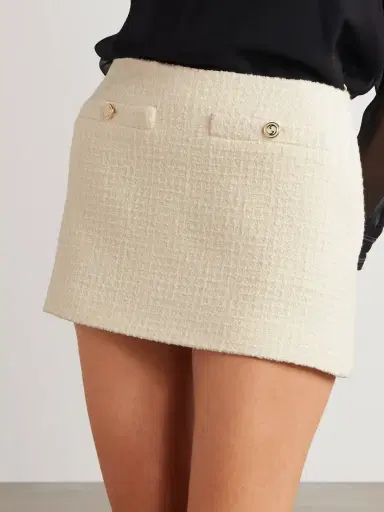 Gucci Button-embellished Wool-blend Bouclé-tweed Mini Skirt | Thumbnail 3 Gucci Button-embellished Wool-blend Bouclé-tweed Mini Skirt | Thumbnail 3
