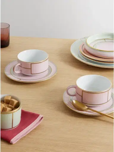 GINORI 1735 Set Of Two Gold-plated Porcelain Tea Cups And Plates | Thumbnail 2 GINORI 1735 Set Of Two Gold-plated Porcelain Tea Cups And Plates | Thumbnail 2