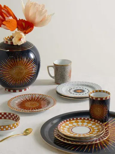 La DoubleJ Set Of Four Gold-plated Porcelain Dessert Plates | Thumbnail 2 La DoubleJ Set Of Four Gold-plated Porcelain Dessert Plates | Thumbnail 2
