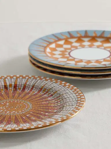 La DoubleJ Set Of Four Gold-plated Porcelain Dessert Plates | Thumbnail 3 La DoubleJ Set Of Four Gold-plated Porcelain Dessert Plates | Thumbnail 3