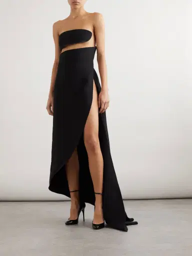 Alaïa Spiral Strapless Bustier Silk And Wool-blend Gown | Thumbnail 2 Alaïa Spiral Strapless Bustier Silk And Wool-blend Gown | Thumbnail 2