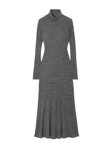 Moncler Ribbed Wool Turleneck Midi Dress | Thumbnail 1 Moncler Ribbed Wool Turleneck Midi Dress | Thumbnail 1