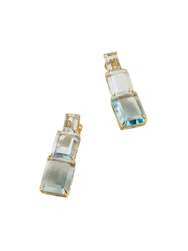 Mateo Arithmetic Composition 14-karat Gold Topaz Earrings | Thumbnail 1 Mateo Arithmetic Composition 14-karat Gold Topaz Earrings | Thumbnail 1