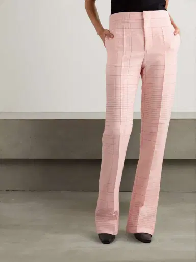 Bottega Veneta Checked Crepe Straight-leg Pants | Thumbnail 3 Bottega Veneta Checked Crepe Straight-leg Pants | Thumbnail 3