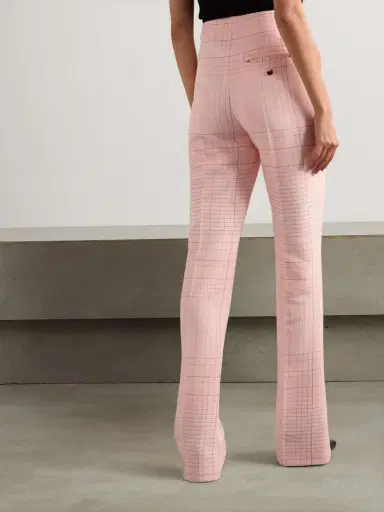 Bottega Veneta Checked Crepe Straight-leg Pants | Thumbnail 4 Bottega Veneta Checked Crepe Straight-leg Pants | Thumbnail 4
