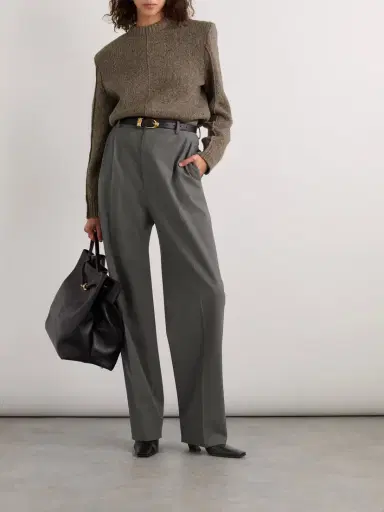 Bottega Veneta Pleated Wool-blend Straight-leg Pants | Thumbnail 2 Bottega Veneta Pleated Wool-blend Straight-leg Pants | Thumbnail 2