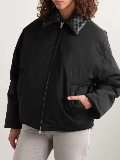 Bottega Veneta Intrecciato Leather-trimmed Shell Down Jacket | Thumbnail 3 Bottega Veneta Intrecciato Leather-trimmed Shell Down Jacket | Thumbnail 3