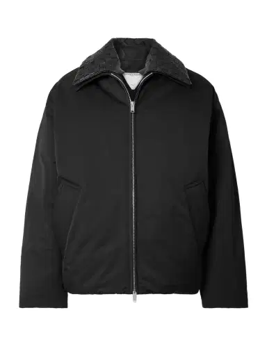 Bottega Veneta Intrecciato Leather-trimmed Shell Down Jacket | Thumbnail 1 Bottega Veneta Intrecciato Leather-trimmed Shell Down Jacket | Thumbnail 1