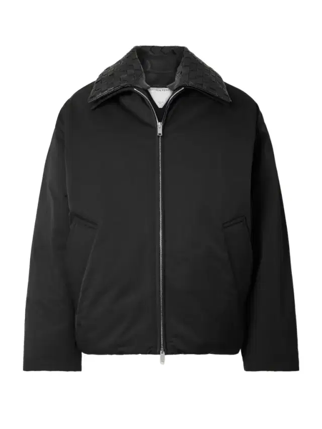 Intrecciato Leather-trimmed Shell Down Jacket Intrecciato Leather-trimmed Shell Down Jacket