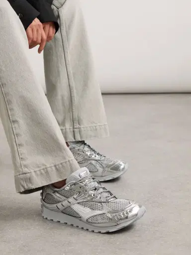 Bottega Veneta Orbit Metallic Rubber, Mesh And Fishnet Sneakers | Thumbnail 2 Bottega Veneta Orbit Metallic Rubber, Mesh And Fishnet Sneakers | Thumbnail 2