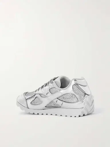 Bottega Veneta Orbit Metallic Rubber, Mesh And Fishnet Sneakers | Thumbnail 3 Bottega Veneta Orbit Metallic Rubber, Mesh And Fishnet Sneakers | Thumbnail 3