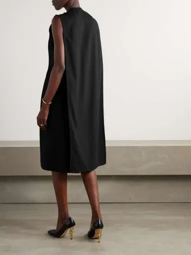 Bottega Veneta Cape-effect Ribbed Wool-blend Dress | Thumbnail 3 Bottega Veneta Cape-effect Ribbed Wool-blend Dress | Thumbnail 3