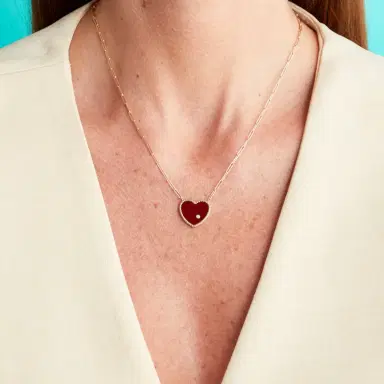 Stephanie Gottlieb Gold Heart Gemstone Necklace | Thumbnail 6 Stephanie Gottlieb Gold Heart Gemstone Necklace | Thumbnail 6