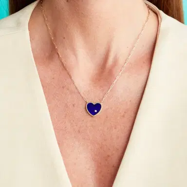 Stephanie Gottlieb Gold Heart Gemstone Necklace | Thumbnail 7 Stephanie Gottlieb Gold Heart Gemstone Necklace | Thumbnail 7
