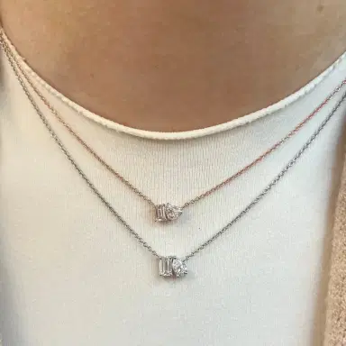 Stephanie Gottlieb Mini Emerald-Pear Two Stone Necklace | Thumbnail 2 Stephanie Gottlieb Mini Emerald-Pear Two Stone Necklace | Thumbnail 2
