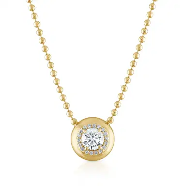 Stephanie Gottlieb Petite Diamond Button Bead Chain Necklace in Yellow Gold | Thumbnail 1 Stephanie Gottlieb Petite Diamond Button Bead Chain Necklace in Yellow Gold | Thumbnail 1
