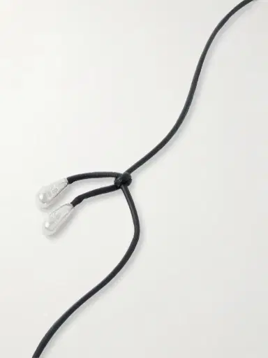 Sophie Buhai Small Full Moon Silver, Cord And Onyx Necklace | Thumbnail 3 Sophie Buhai Small Full Moon Silver, Cord And Onyx Necklace | Thumbnail 3