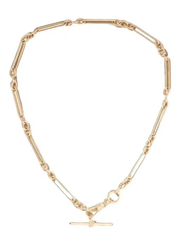 Lucy Delius Trombone Albert Clip T-bar 14-karat Gold, Sapphire And Diamond Necklace