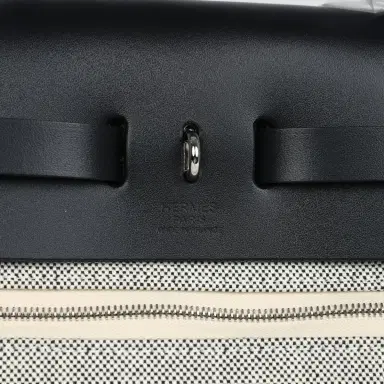 HERMÈS Hermes Herbag Zip 31 PM Hobnailed Black and Ecru Printed H Plume Canvas and Vache Hunter Palladium Hardware | Thumbnail 11 HERMÈS Hermes Herbag Zip 31 PM Hobnailed Black and Ecru Printed H Plume Canvas and Vache Hunter Palladium Hardware | Thumbnail 11