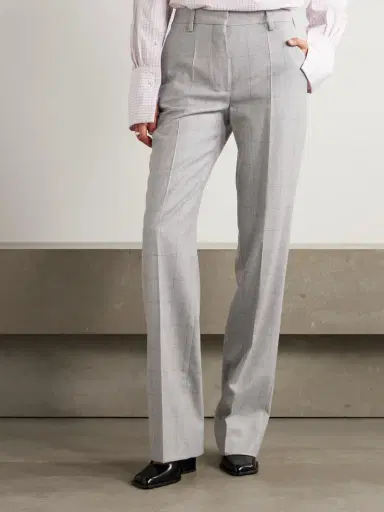 Dries Van Noten Checked Wool-flannel Straight-leg Pants | Thumbnail 3 Dries Van Noten Checked Wool-flannel Straight-leg Pants | Thumbnail 3