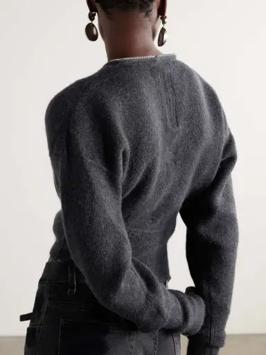 Rick Owens Cropped Zip-up Knitted Cardigan | Thumbnail 3 Rick Owens Cropped Zip-up Knitted Cardigan | Thumbnail 3