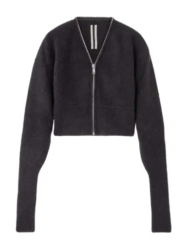 Rick Owens Cropped Zip-up Knitted Cardigan | Thumbnail 1 Rick Owens Cropped Zip-up Knitted Cardigan | Thumbnail 1
