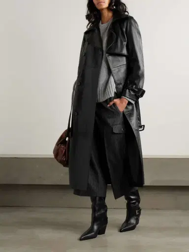 Nour Hammour Henri Belted Leather Trench Coat | Thumbnail 2 Nour Hammour Henri Belted Leather Trench Coat | Thumbnail 2