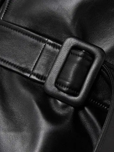 Nour Hammour Henri Belted Leather Trench Coat | Thumbnail 5 Nour Hammour Henri Belted Leather Trench Coat | Thumbnail 5