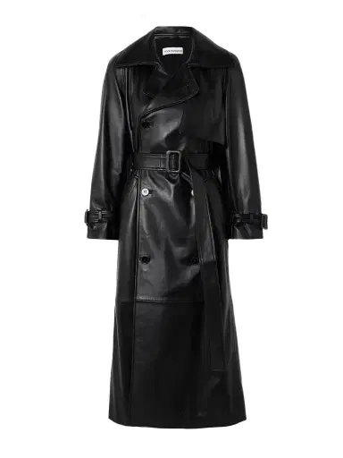 Nour Hammour Henri Belted Leather Trench Coat | Thumbnail 1 Nour Hammour Henri Belted Leather Trench Coat | Thumbnail 1