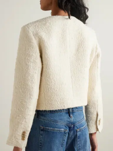 Frame Cropped Cotton-blend Bouclé-tweed Jacket | Thumbnail 3 Frame Cropped Cotton-blend Bouclé-tweed Jacket | Thumbnail 3