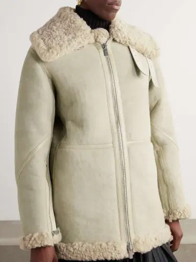 Burberry Leather-trimmed Shearling Coat | Thumbnail 3 Burberry Leather-trimmed Shearling Coat | Thumbnail 3