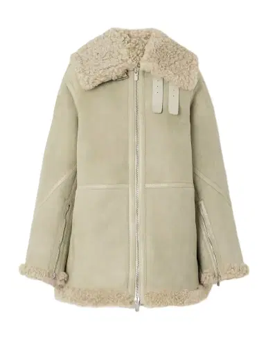Burberry Leather-trimmed Shearling Coat | Thumbnail 1 Burberry Leather-trimmed Shearling Coat | Thumbnail 1