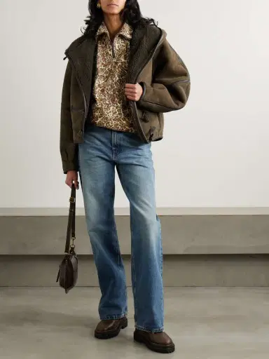 Isabel Marant Amiel Oversized Hooded Leather-trimmed Shearling Jacket | Thumbnail 2 Isabel Marant Amiel Oversized Hooded Leather-trimmed Shearling Jacket | Thumbnail 2