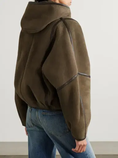 Isabel Marant Amiel Oversized Hooded Leather-trimmed Shearling Jacket | Thumbnail 4 Isabel Marant Amiel Oversized Hooded Leather-trimmed Shearling Jacket | Thumbnail 4