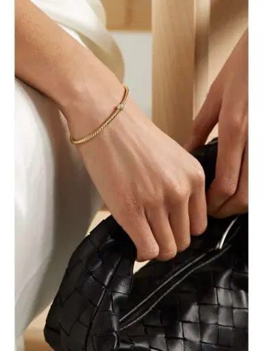 David Yurman Cable Classics 18-karat Gold Diamond Cuff | Thumbnail 2 David Yurman Cable Classics 18-karat Gold Diamond Cuff | Thumbnail 2