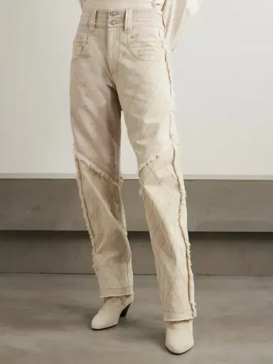 Isabel Marant Shanila Paneled Frayed High-rise Wide-leg Jeans | Thumbnail 3 Isabel Marant Shanila Paneled Frayed High-rise Wide-leg Jeans | Thumbnail 3