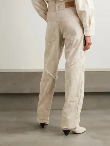Isabel Marant Shanila Paneled Frayed High-rise Wide-leg Jeans | Thumbnail 4 Isabel Marant Shanila Paneled Frayed High-rise Wide-leg Jeans | Thumbnail 4