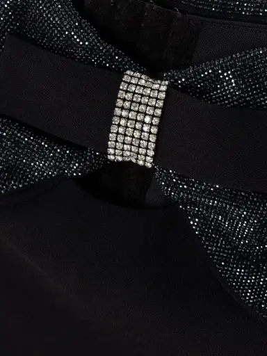 Self-Portrait Off-the-shoulder Bow And Crystal-embellished Crepe Top | Thumbnail 4 Self-Portrait Off-the-shoulder Bow And Crystal-embellished Crepe Top | Thumbnail 4