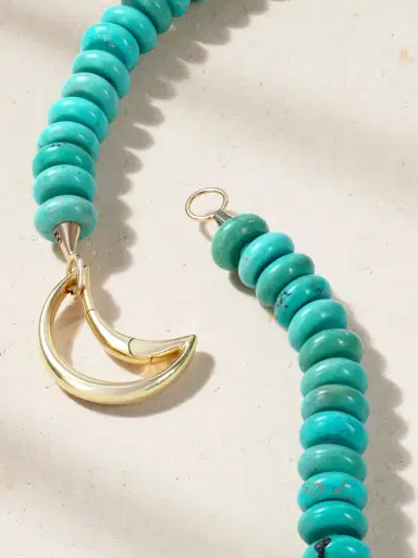 Marla Aaron Moonlock + Rondelle 18 And 14-karat Gold Turquoise Necklace | Thumbnail 3 Marla Aaron Moonlock + Rondelle 18 And 14-karat Gold Turquoise Necklace | Thumbnail 3