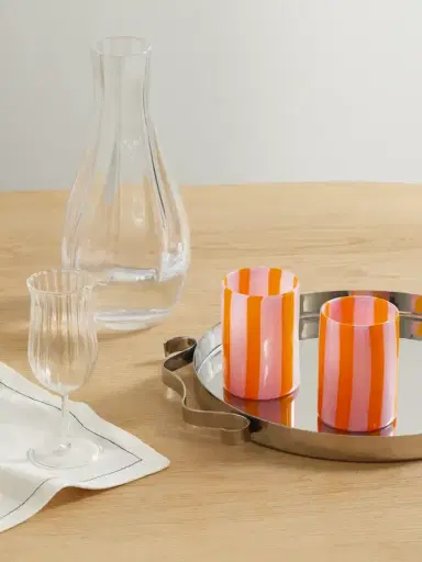 Aquazzura Casa Dolcevita Set Of Two Striped Glass Tumblers | Thumbnail 2 Aquazzura Casa Dolcevita Set Of Two Striped Glass Tumblers | Thumbnail 2