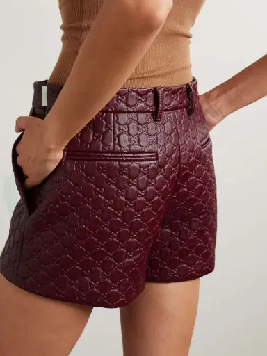 Gucci Logo-debossed Leather Shorts | Thumbnail 4 Gucci Logo-debossed Leather Shorts | Thumbnail 4