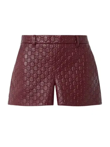 Gucci Logo-debossed Leather Shorts | Thumbnail 1 Gucci Logo-debossed Leather Shorts | Thumbnail 1