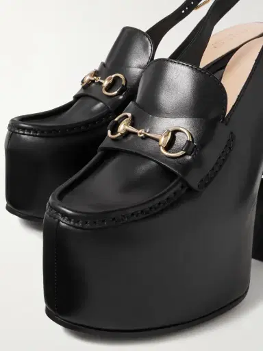 Gucci Horsebit-embellished Leather Slingback Platform Pumps | Thumbnail 4 Gucci Horsebit-embellished Leather Slingback Platform Pumps | Thumbnail 4