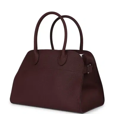The Row The Row Soft Margaux 10 Bag Jam Grained Calfskin Silver Hardware | Thumbnail 4 The Row The Row Soft Margaux 10 Bag Jam Grained Calfskin Silver Hardware | Thumbnail 4