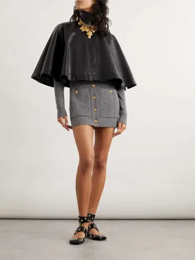 Chloé Cropped Leather Cape | Thumbnail 2 Chloé Cropped Leather Cape | Thumbnail 2